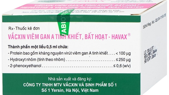 Vắcxin viêm gan A tinh khiết, bất hoạt-HAVAX® 893310108024 (SĐK cũ: QLVX-1110-18)