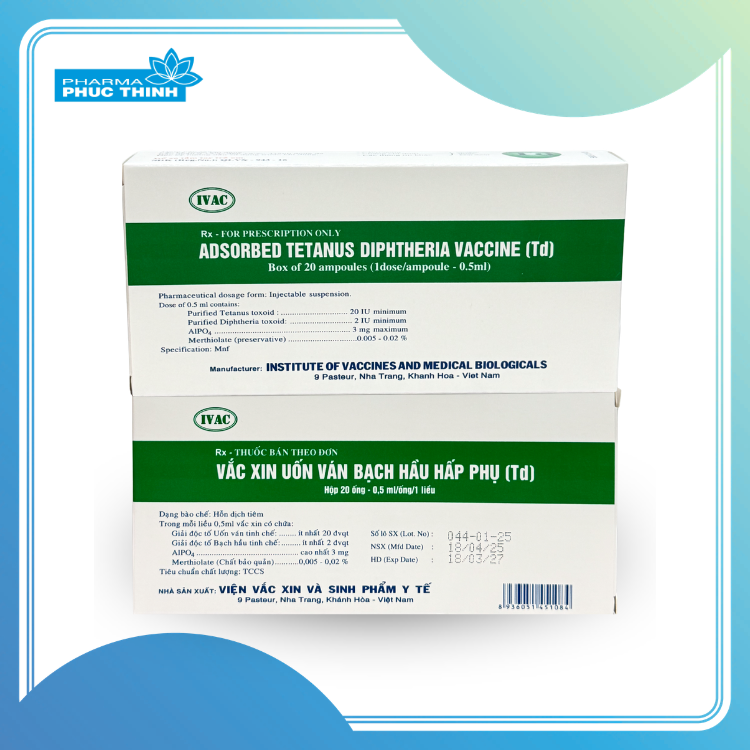 VẮC XIN Td – Vắc xin phòng bạch hầu và uốn ván hấp phụ
